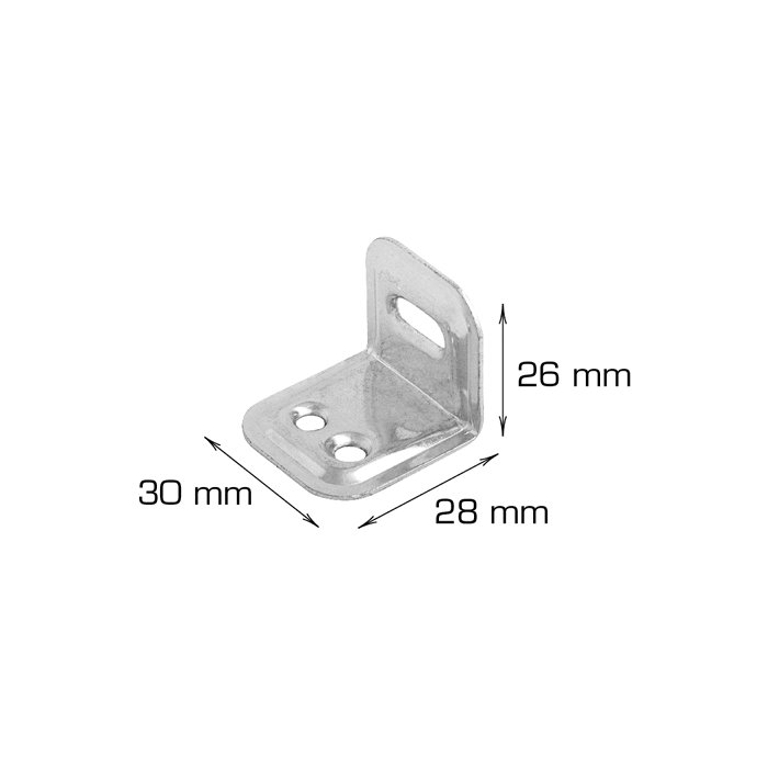 Møbelvinkel 4 stk. - 26 x 28 x 30 mm